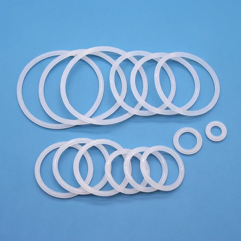 10/50pcs VMQ O Ring Gasket CS 3.5mm OD 10 ~ 85mm White Waterproof Washer Round Shape Silicone Food Grade