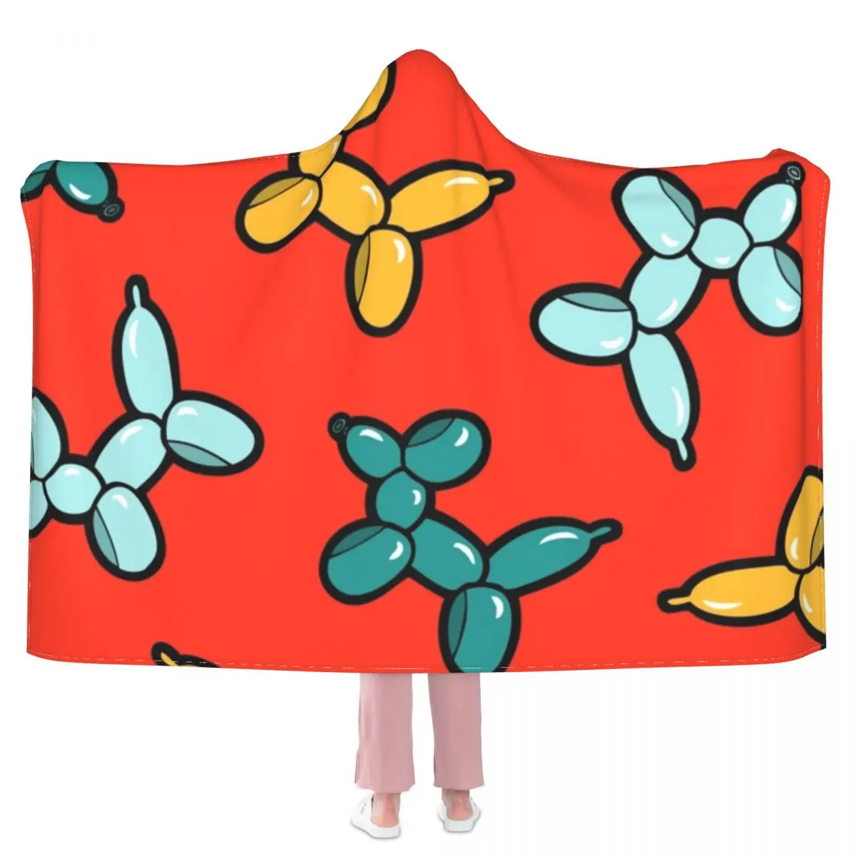 

Balloon Animal Dogs Blanket Funny Balloons Print Fluffy With Hood Fleece Blanket Summer Soft Fashion Bedspread