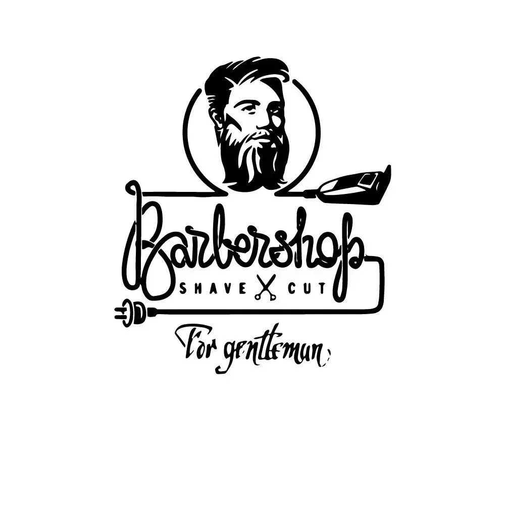 Художественная наклейка на стену для парикмахерской джентльменская прическа