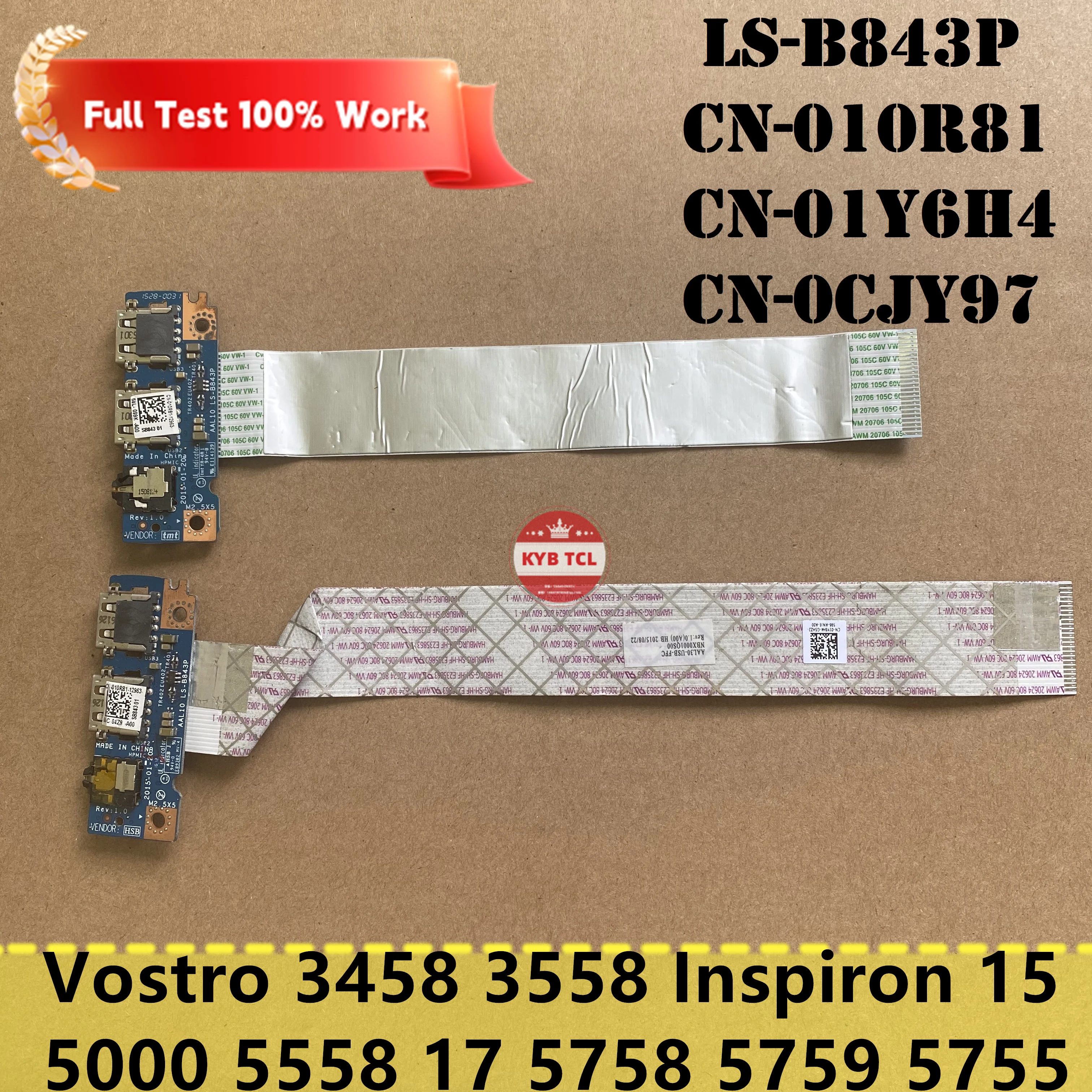 10R81 USB-аудиоплата или кабель для ноутбука Dell 3458 3558 15 5000 5558 5758 5759 5755 010R81 0CJY97 01Y6H4 LS-B843P