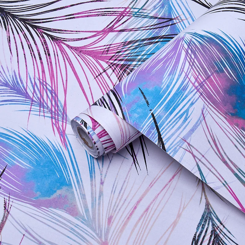 

Тропические стильные обои, виниловая клейкая бумага для мебели, украшение для дома, гостиной, водонепроницаемые красочные Фотообои