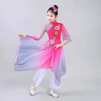 classic folk dance costume for girl yangko dance dress fan dance clothing kids chinese national dancewear performance dress