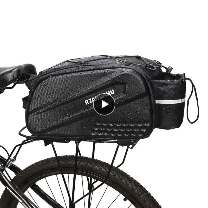 

Rear Seat Bag Oblique Span Black Rear Shelf Bag Leather 10l Storeage Bag Bicycle Bag Riding Equipment Classified Net Pocket