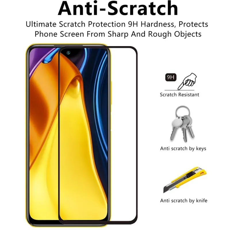 Защитный чехол из закаленного стекла 9d для xiaomi poco m3 pro на pocom3pro m 3 м m3pro 4g 5g защитная