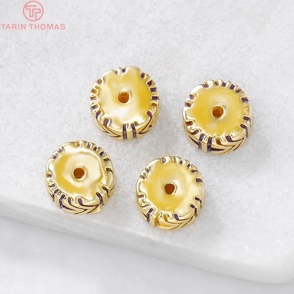 (2896) 4 шт. 6x10 мм 24-каратное золото с покрытием из латуни капающее масло