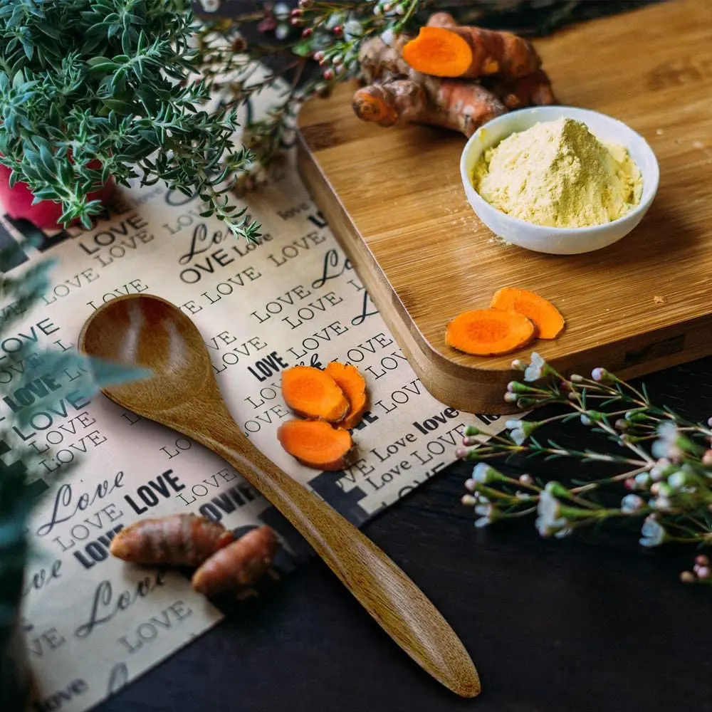 Small Wooden Spoons 6 PCS 5.3 Inch Natural Soup Bamboo Wood Spoon for Eating Handmade Condiments Mixing Serving | Дом и сад