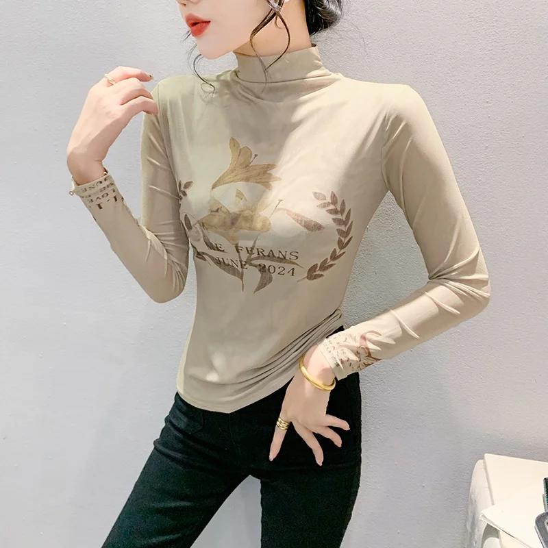 Рубашка с высоким воротником женская рубашка длинным рукавом европейские товары