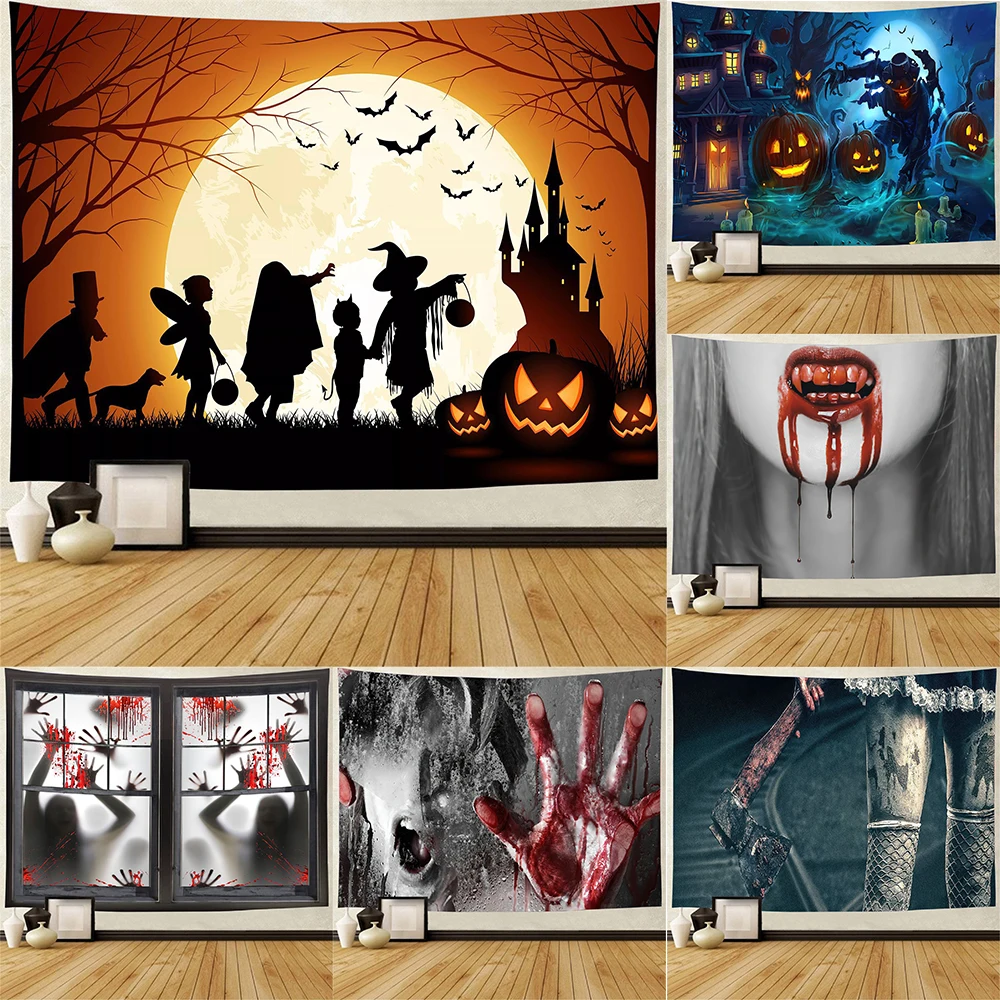 

Гобелен на Хэллоуин, гобелен из страха зомби, настенный гобелен Судного дня, для спальни, гостиной, спальни, спальни, настенная ткань