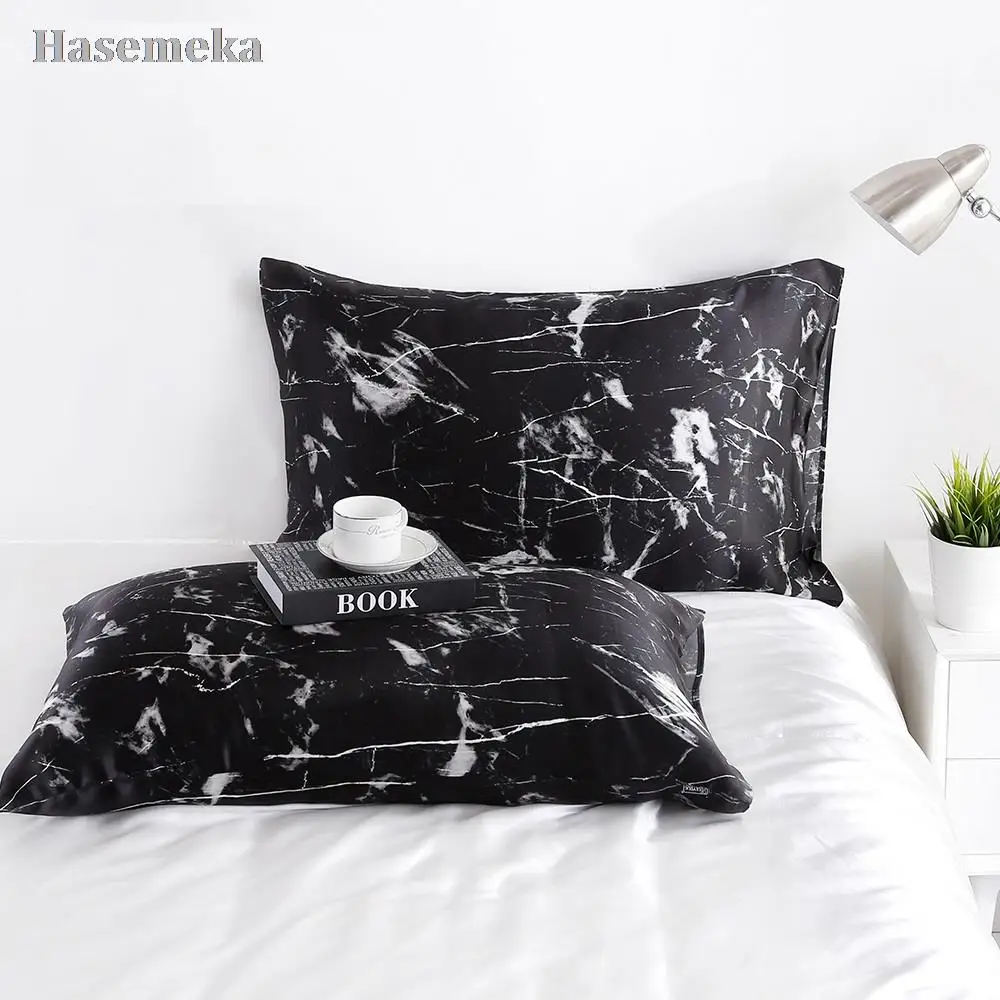 

Pillowcase Pure 100 For Hair Marbling Print Envelope Closure 1 Piece 40x40 50x90cm Home Textile Free Shipping