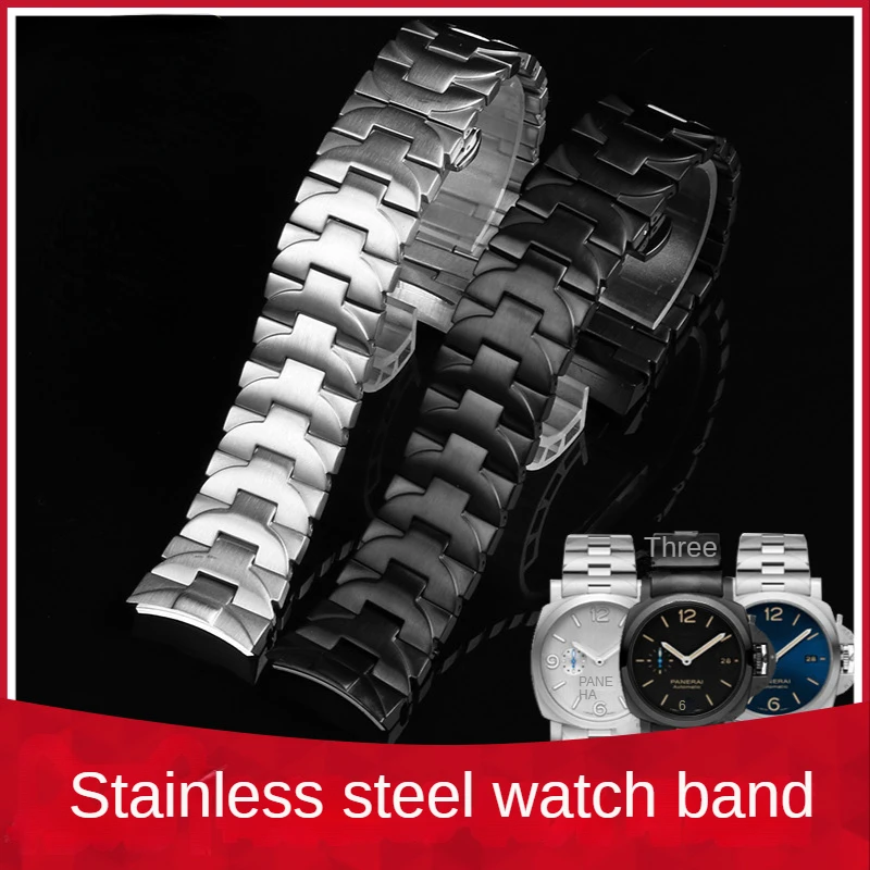 

Stainless Steel Watch Strap for Panerai Solid Steel Belt Pam441 Pam111 Butterfly Clasp Male Watch Band Accessories 22mm 24mm