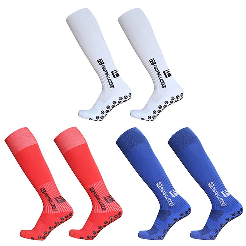 FS Long Football Socks and knee Sports Round Silicone Anti Slip Grip Soccer Socks Calcetas Antideslizantes De Futbol