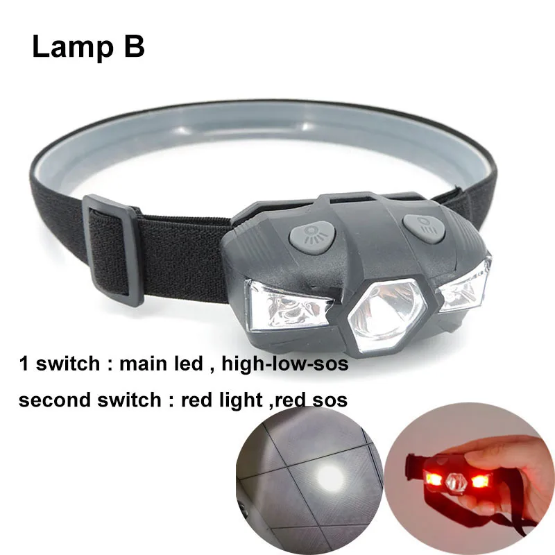 

Налобный фонарь QvvCev 3 LED красный белый