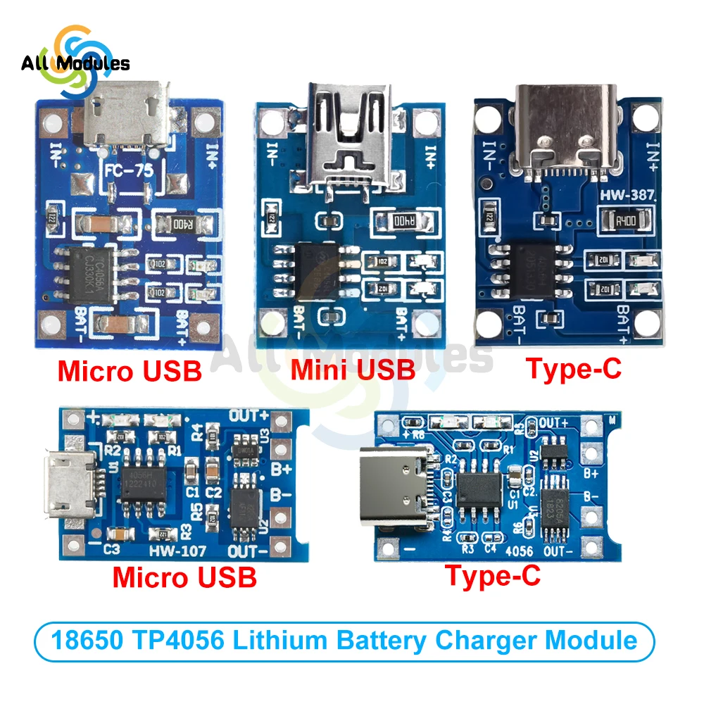 5 шт. 10 Type-c Micro USB в 1A 18650 TP4056 TC4056A