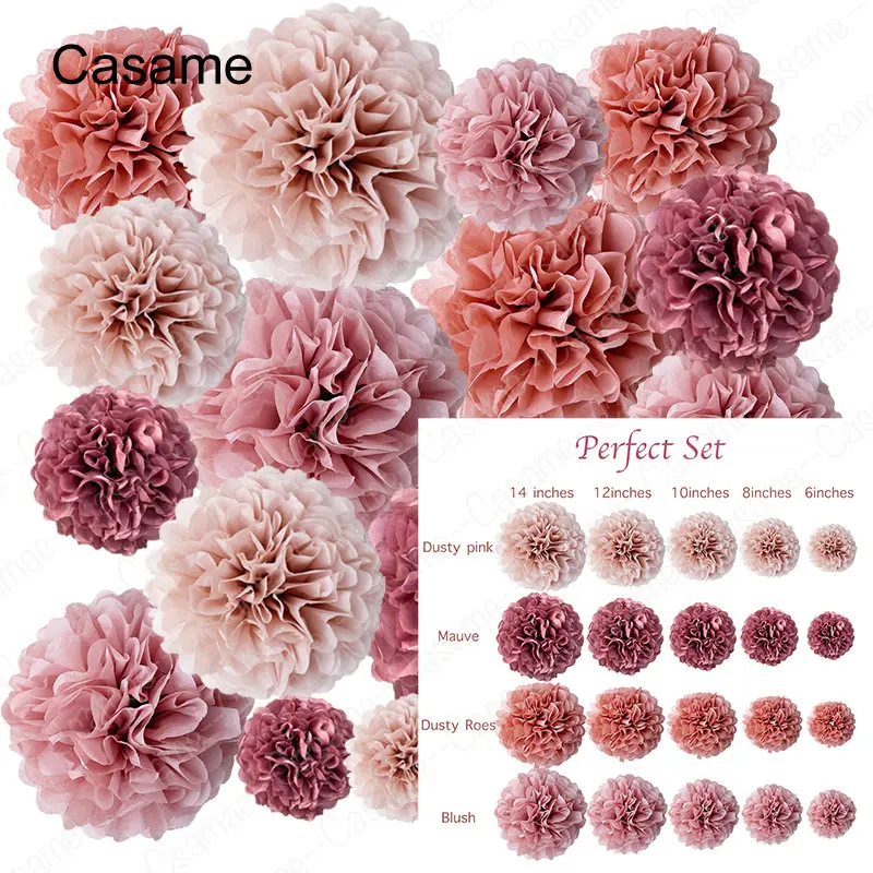 

Бумажные фонарики Casame, золотые, розовые, белые, 20 шт.