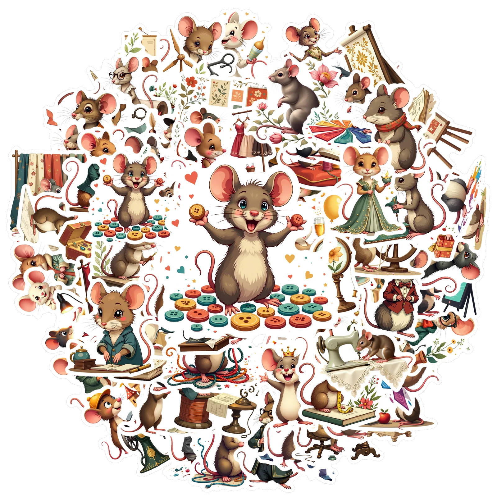 

Водонепроницаемые наклейки для мыши многоцветные