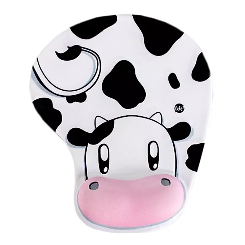 

Cute Cow Silicone Mouse Pad Mat With Gel Wrist Support For Laptop Accessories Macbook Memory Foam Comfort Pad Anti-Slip