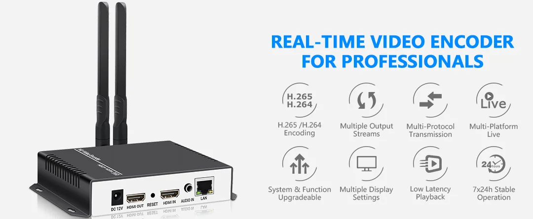 URay 1080P 1080I H.264 HDMI-LAN видеокодер, WiFi-конвертер для прямой трансляции, беспроводной HD-передатчик видео и аудио (art.: 3920dc1cba2bd) - 3920dc1cba2bd
