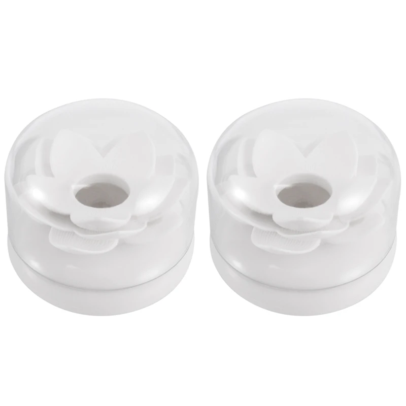 

2X Hot Chic Lotus Flower Cotton Bud Holder Toothpick Case Cotton Swab Box Home Decor (White)