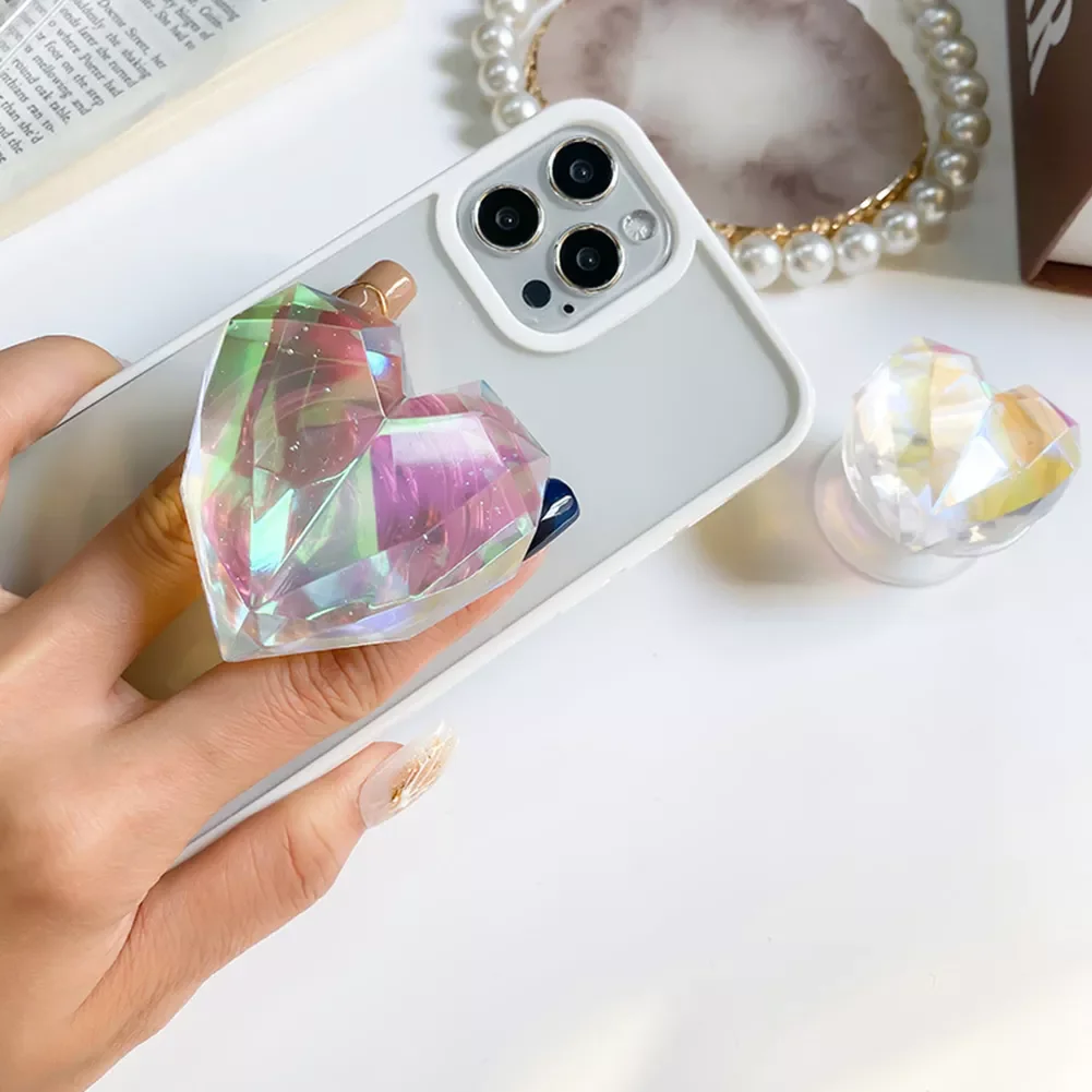 

Phone 3D Korea Laser Heart Holder Griptok Support for IPhone Samsung Xiaomi Grip Tok Folding Handband Bracket Finger Stand