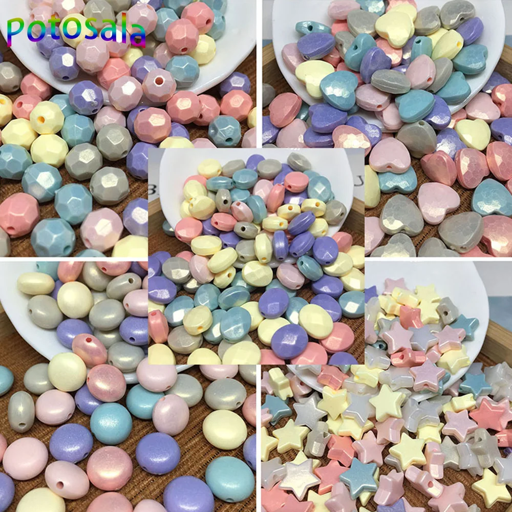 

100 шт., акриловые граненые бусины для изготовления ювелирных изделий