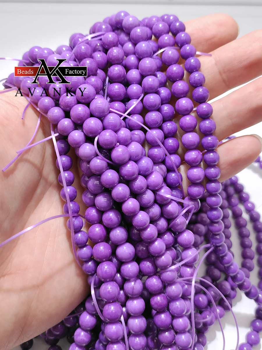 

3A Natural Purple Mica Crystal Three Laps Necklace For Women Girl Birthday Gift Fresh Bracelets Fashion Jewelry 5-7mm