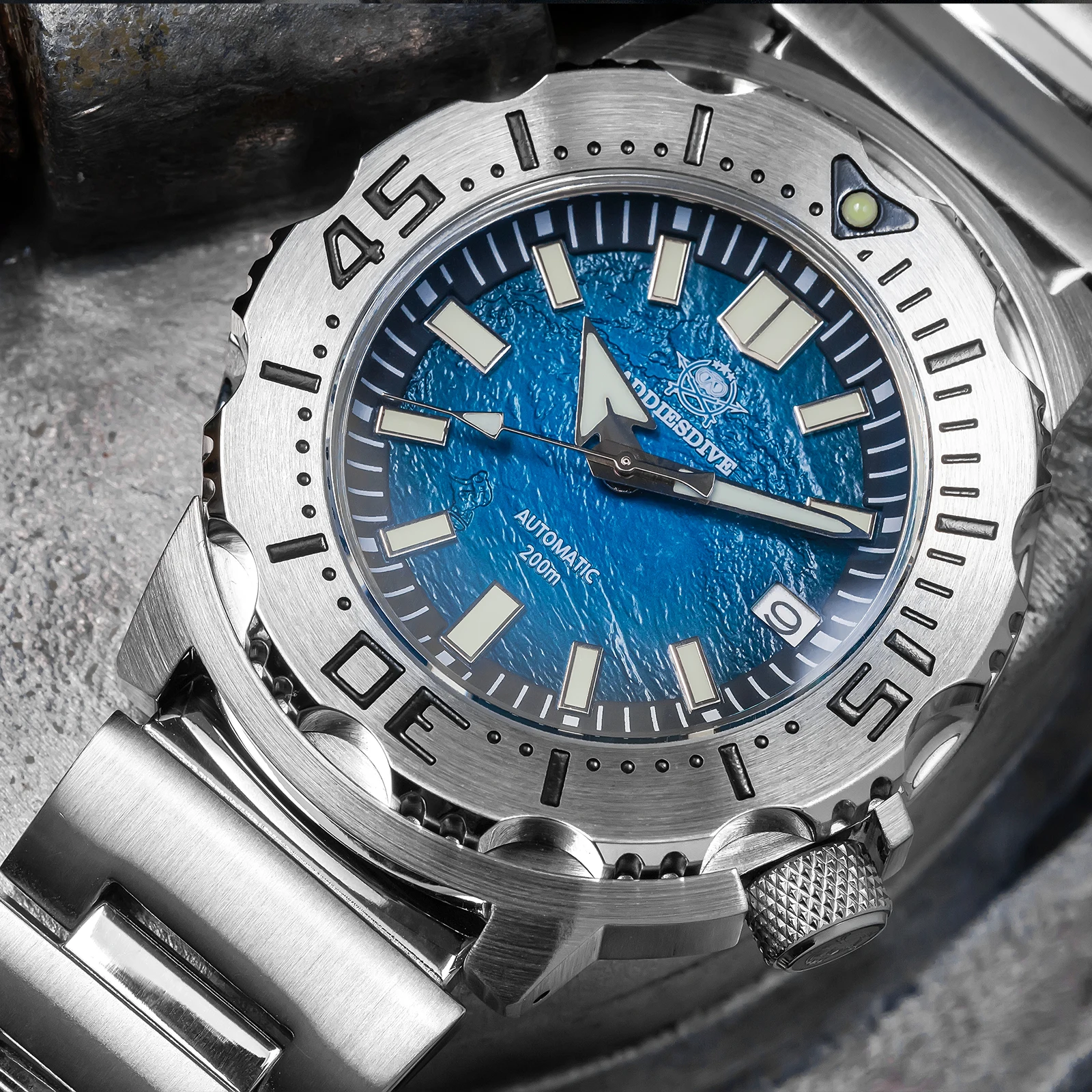 Часы ADDIESDIVE Sapphire Diver с механизмом NH35, водонепроницаемые до 20 бар, светящиеся автоматические механические часы AD2047, наручные часы с синим циферблатом (art.: 3920d84b03ca9) - 3920d84b03ca9