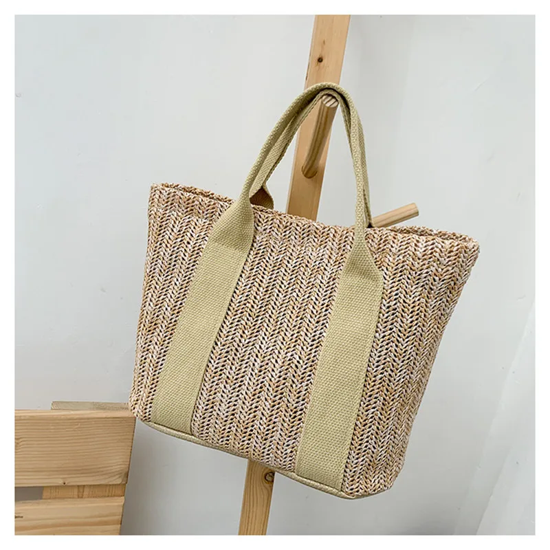 

Женская плетеная пляжная сумка, летняя Соломенная пляжная сумочка в стиле пэчворк для отдыха и путешествий