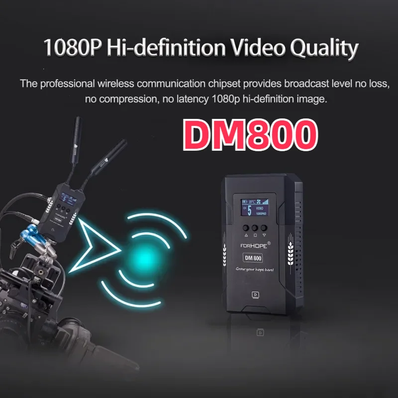 Система беспроводной передачи видео FORHOPE DM800, 800 футов, HDMI-совместимая, SDI передатчик и приемник 7-36 В постоянного тока, металлический корпус
