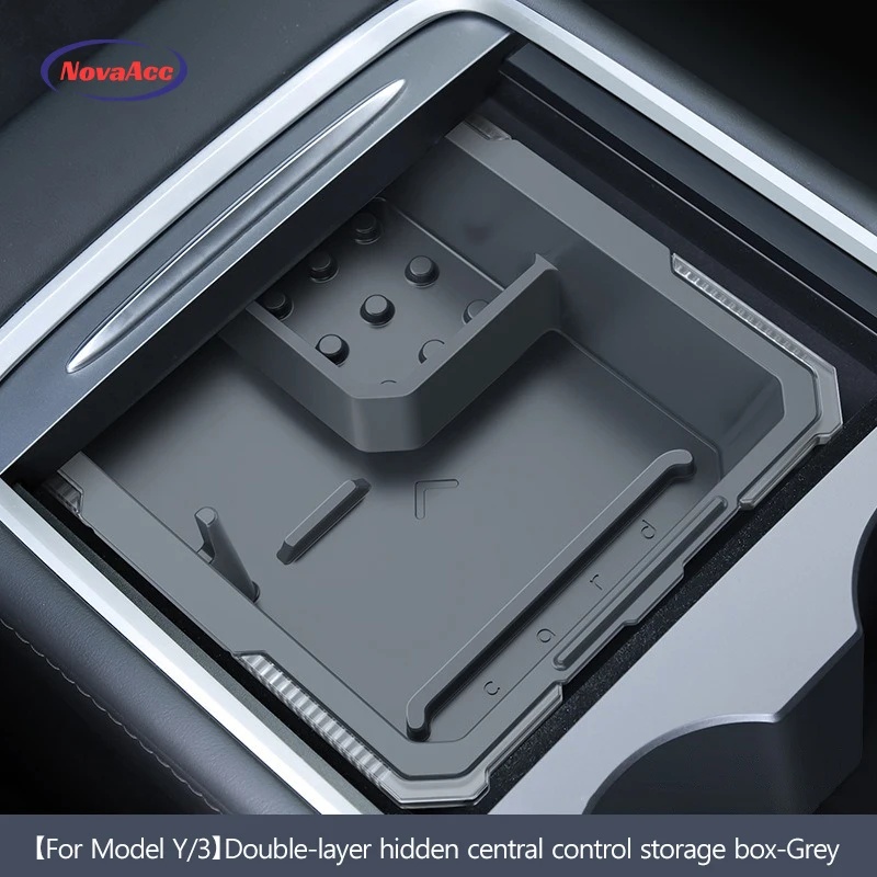 

NovaAcc органайзер для центральной консоли Tesla для Tesla Model Y 2021-2024 Model 3 2021-2023, лоток, подлокотник, скрытый ящик для хранения