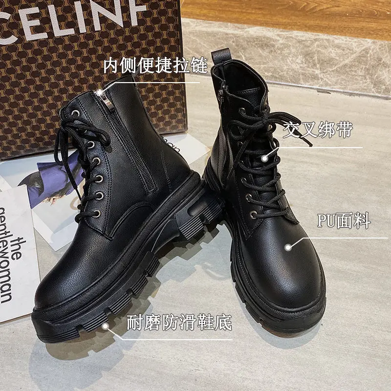 Europe 2022 New Boots for Women Patent Leather Short Boots Square Heel High Top Women Shoes Fashion Luxury Short Boots Female