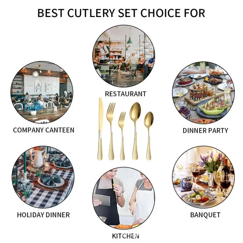 

20PCS Colorful Dinnerware Set Stainless Steel Tableware Set Knife Fork Spoon Flatware Set Dishwasher Safe Silverware Cutlery Set