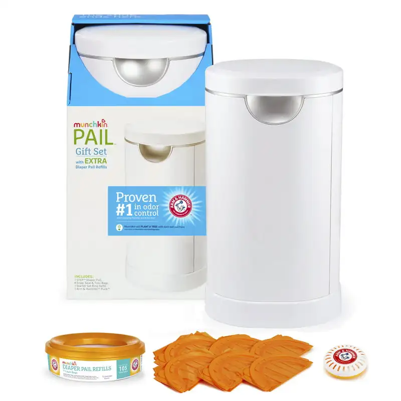 

Diaper Pail Starter Set, Powered by Arm and Hammer, White