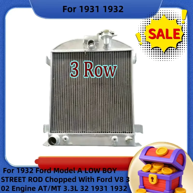 Фото Самый продаваемый алюминиевый радиатор FIT для Ford Model A LOW BOY STREET ROD Chopped с двигателем Ford V8 302, АКПП/МКПП, 3.3L 32, 1931-1932 гг. №1