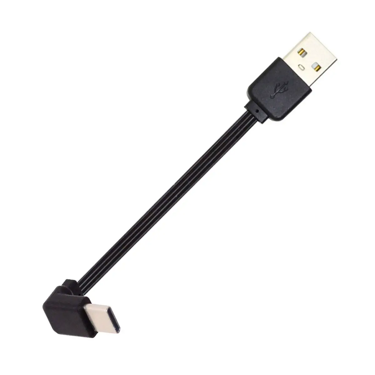 

ChenYang CY USB 2.0 Type-A Male to USB-C Type-C Male 90 Degree Angled Data Flat Slim FPC Cable for FPV & Disk & Phone 13cm