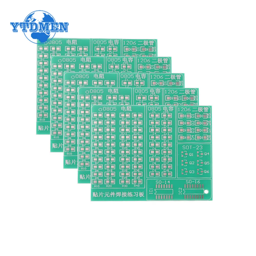 

10PCS Single Sided PCB SMD Test Board 0805 1206 SOT23 50X60MM 1.6MM DIY PCB Board Kit