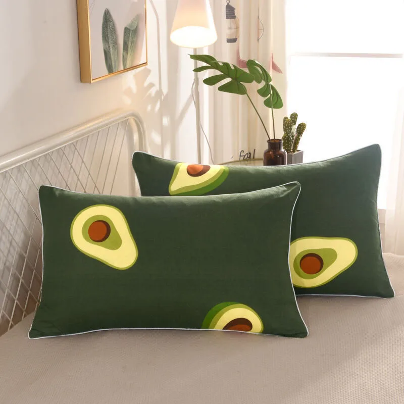 

A Pair Of Pillowcases Home Student Dormitory Large Pillow Cases Children's Room Decorate Fruit Refreshing Print Pillow Protector