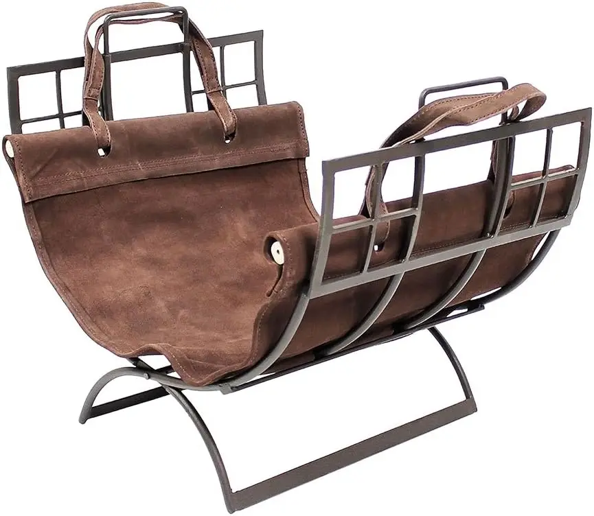 

Arts and Craft Log Holder with Suede ,Bronze