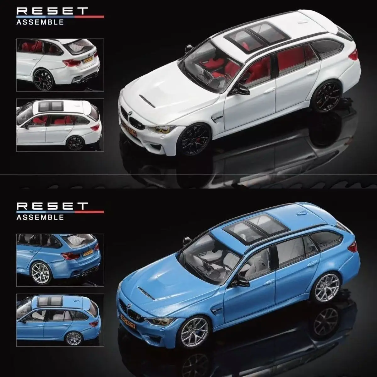 Фото Коллекционная модель автомобиля Mortal 1:64 BMW M3 F81 Crock Pot Hunting, перламутрово-белая, из сплава №4