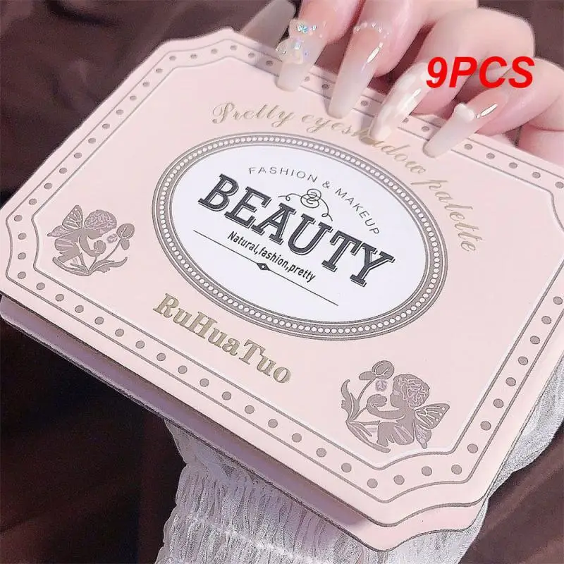 

9PCS Rose Nine-color Eyeshadow Palette Pearly Matte Glitter Eyeshadow Blush Highlighter Bronzer Pallete Shiny Eye Shadow Eye