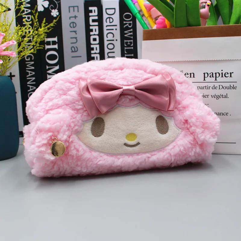 

Sanrio Characters Sheep Piano Pen Bag Soft Warm Plush Lamb Makeup Purses Bags Girls Gifts