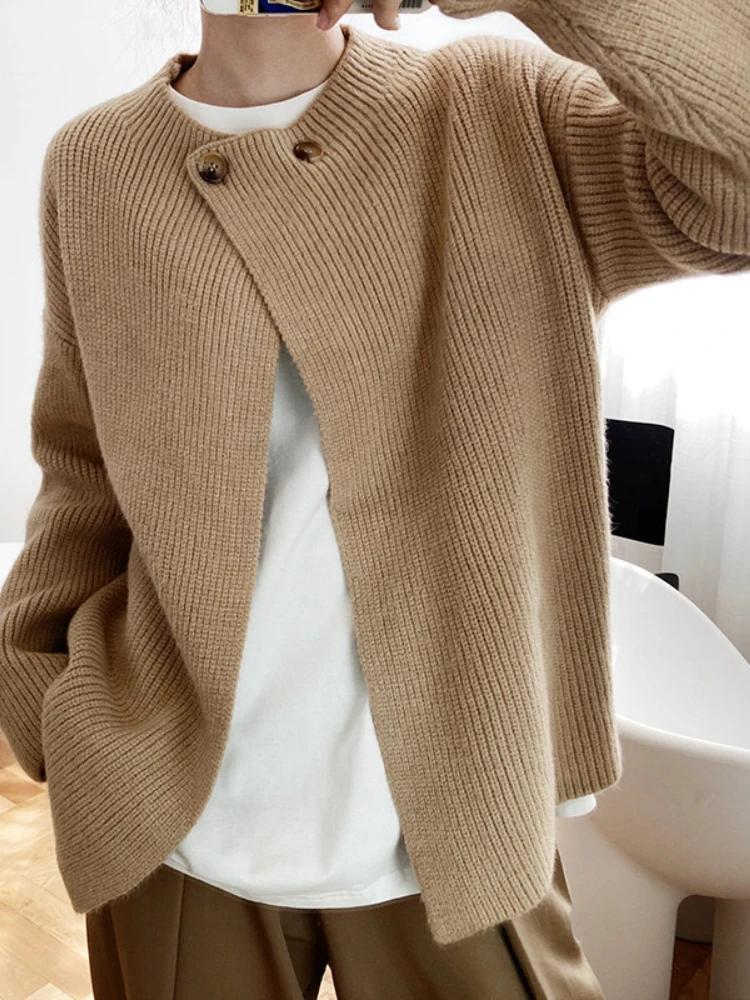 

Модные топы 2022, Женский Свитер оверсайз, женский осенне-зимний новый кардиган, куртка, корейский Модный пуловер, свитера, топы