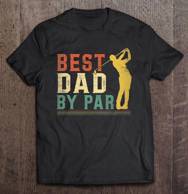 

Футболка мужская с надписью «Best Dad By Par», винтажная тенниска для гольфа на День отца, Майка без рисунка, хлопковая рубашка в стиле хип-хоп