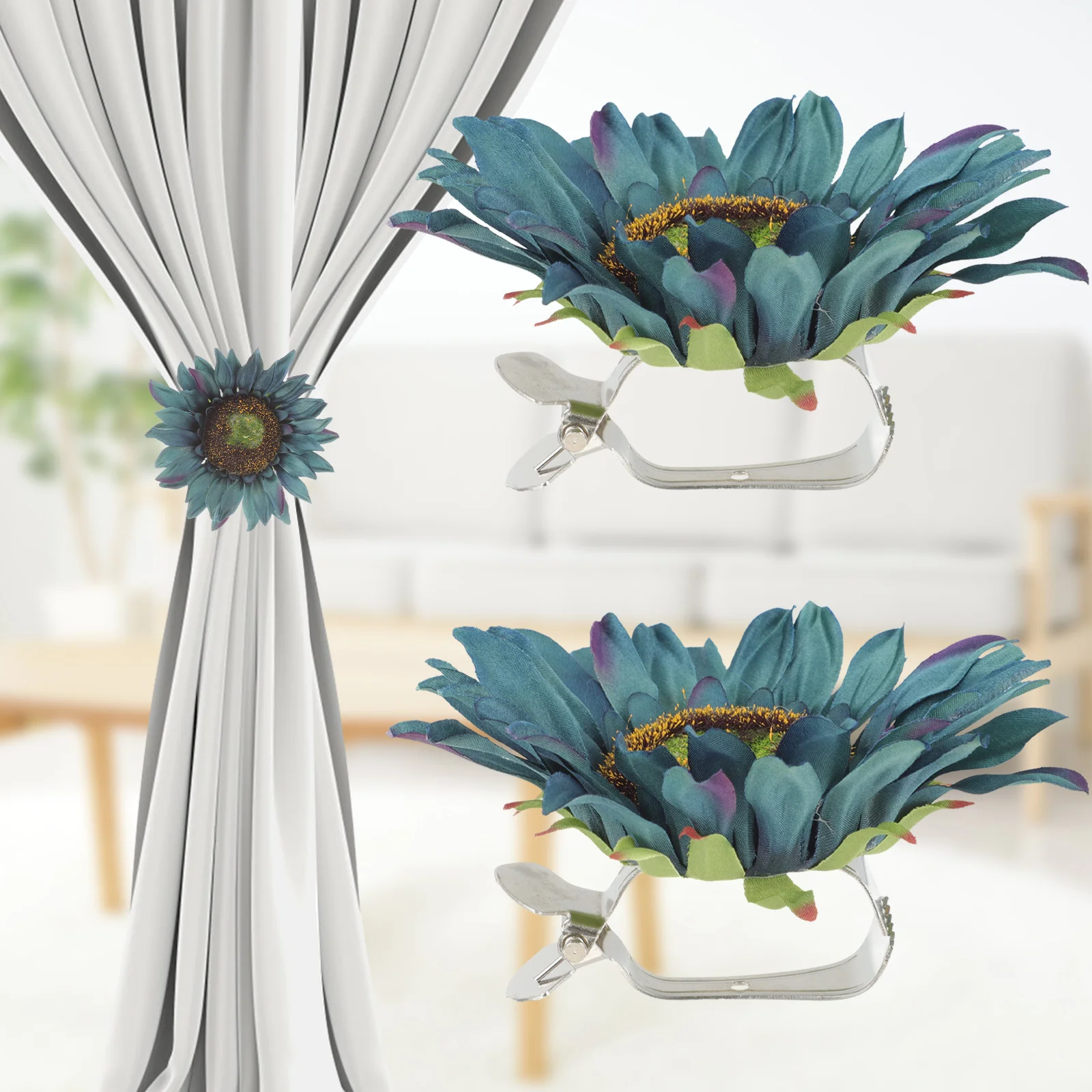 2 шт. пряжка для штор зажим с подсолнухом оранжевый держатель драпировки шелковые