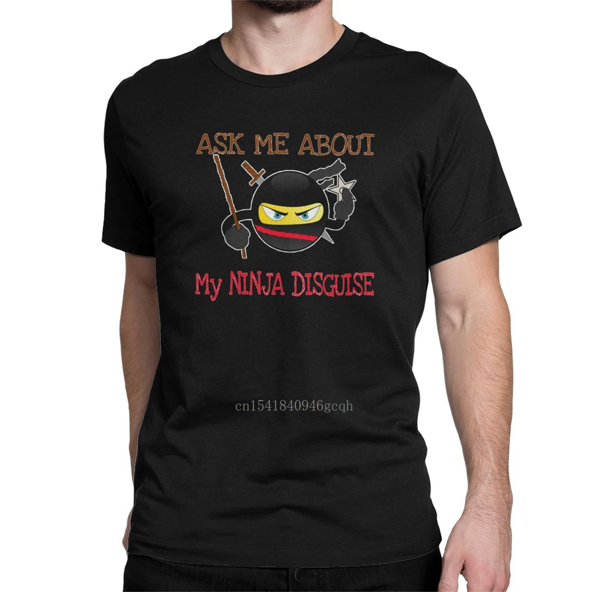 

Men's Ask Me About My Ninja Disguise T Shirt Ninja Turtle Cotton Clothes Humor Short Sleeve Round Neck Tee Shirt Adult T-Shirt