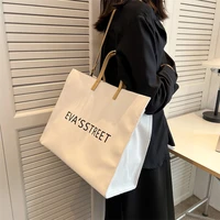 cgcbag large capacity canvas tote women shoulder bag 2022 fashion letter print luxury designe handbag women commute shopper bag