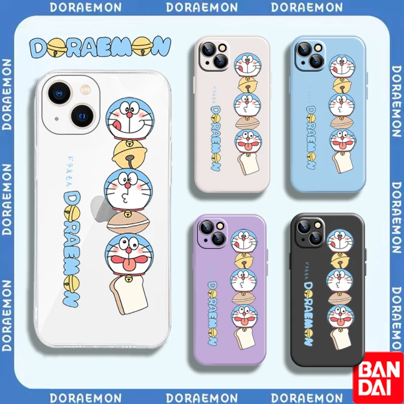 

Милый чехол Doraemon для телефона iPhone 11 13 12 Pro Max Mini XR XS MAX 8X7 Plus 6S SE 2020, мультяшный прозрачный чехол-накладка