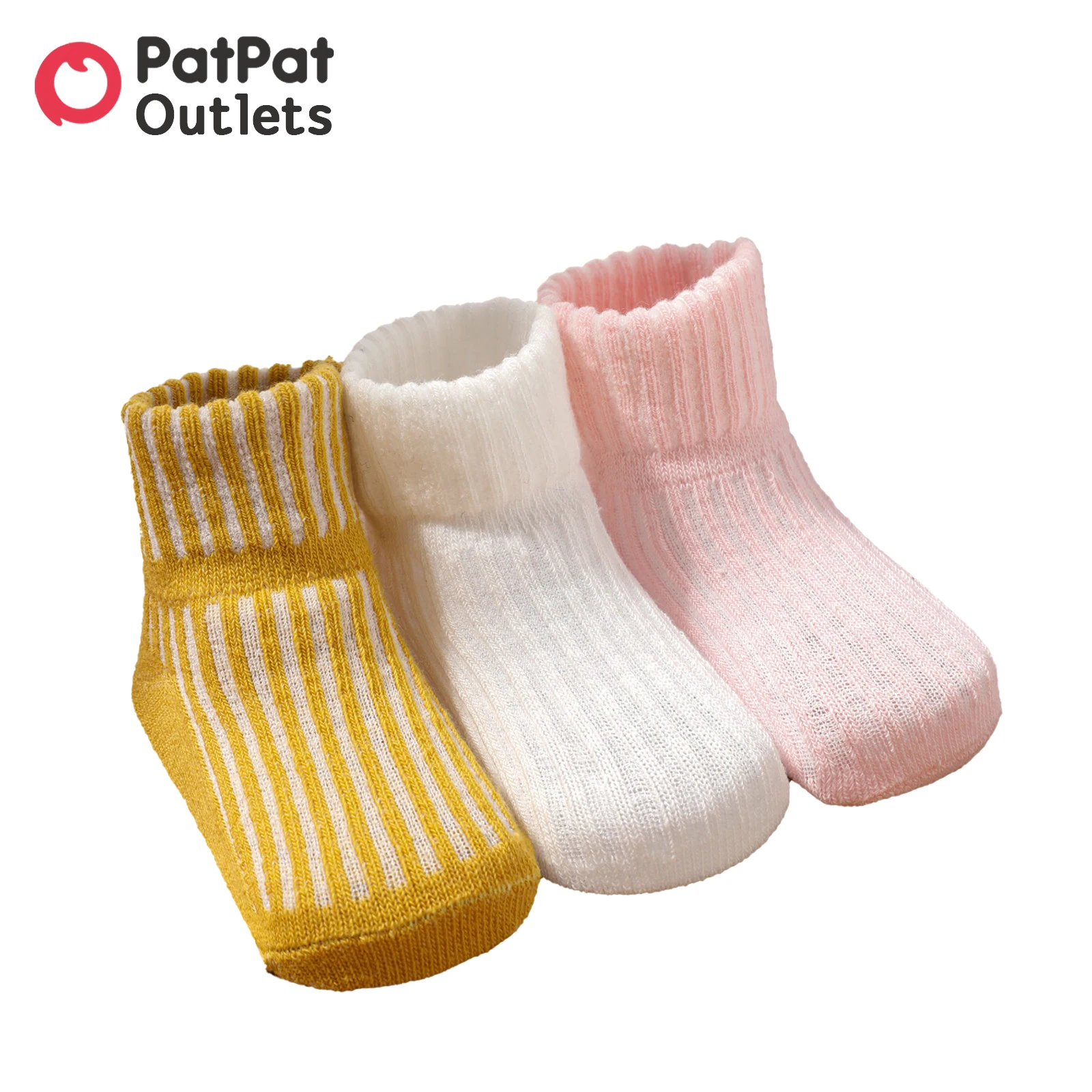 

PatPat 3-pairs Socks New Born Baby Accessories Kid Girl Clothes Things for Babies Newborn Toddler Simple Plain Ribbed Socks