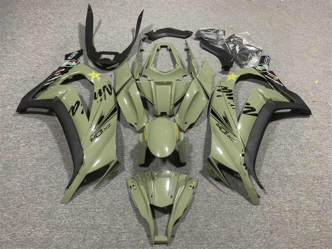

Новый комплект обтекателей из АБС-пластика для Kawasaki Ninja ZX-10R ZX10R 2011 2012 2013 2014 11 12 13 14 15, кузов армейского зеленого цвета