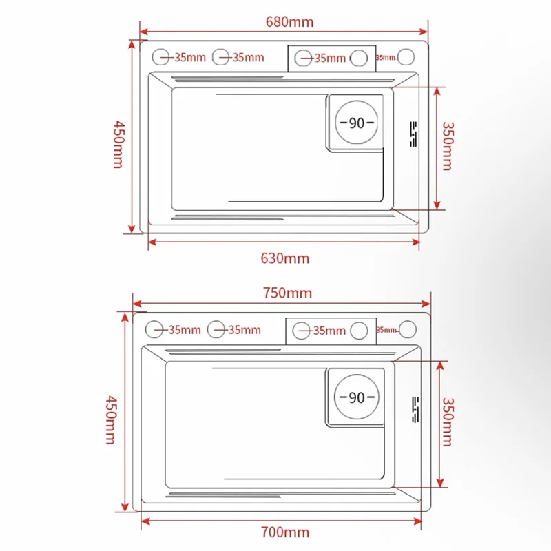 Многофункциональная кухонная раковина с водопадом для овощей большая одним
