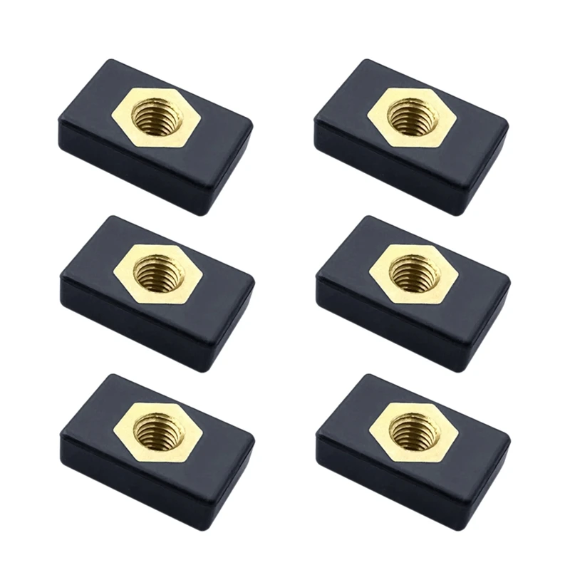 

6Pcs M6 Copper Sliding Nut Side Mount Slide Track Rail Fishing Rod Pole Holder Mounting Base for Kayak Boat Canoe